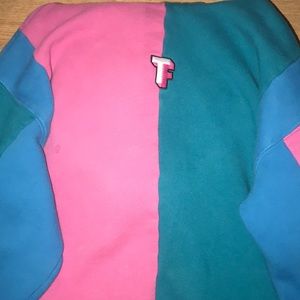 TeddyFresh blue and pink hoodie